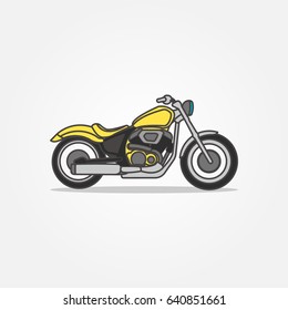 Motorcycle icons set in flat style design. Vector illustrations of different type retro motor vehicles
