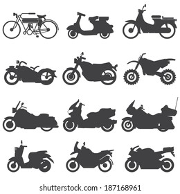 Motorcycle Icons set. Vector Illustration.