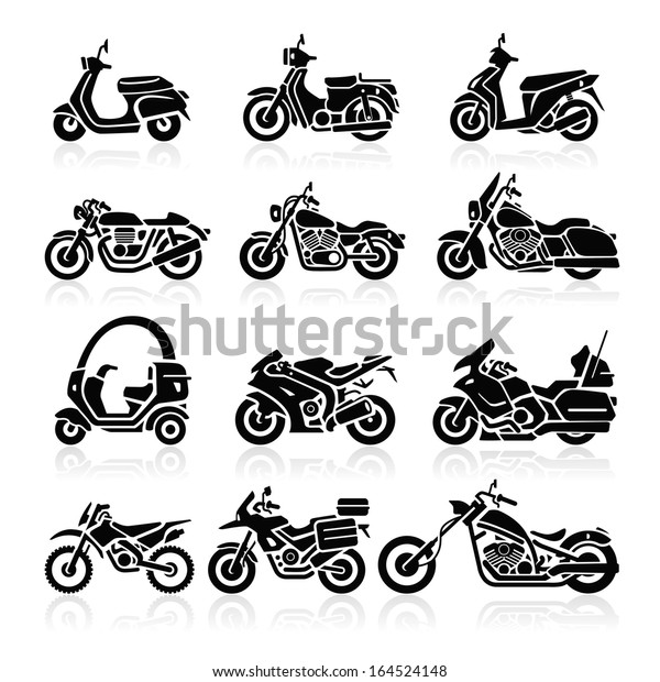 Motorcycle Icons Set Vector Illustration Stock Vector (Royalty Free ...