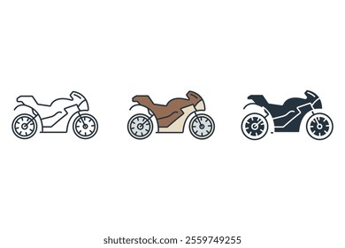 Motorcycle icons  symbol vector elements for infographic web