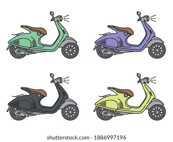 MOTORCYCLE ICONS IN VARIOUS COLORS
