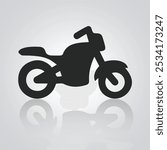 Motorcycle icons, vintage motorcycles, unique icons, and a bike logo with a silver background, Vector illustration