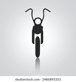 Motorcycle icons, vintage motorcycles, unique icons, and a bike logo with a silver background, Vector illustration