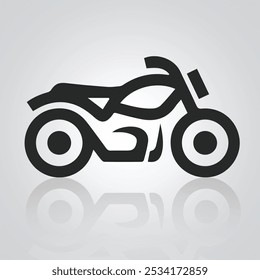 Motorcycle icons, vintage motorcycles, unique icons, and a bike logo with a silver background, Vector illustration