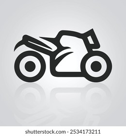 Motorcycle icons, vintage motorcycles, unique icons, and a bike logo with a silver background, Vector illustration