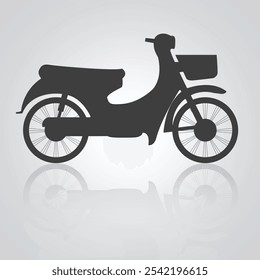 Motorcycle icons, vintage motorcycles, unique icons, and a bike logo with a silver background, Vector illustration