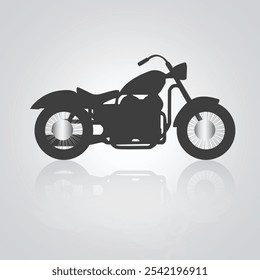 Motorcycle icons, vintage motorcycles, unique icons, and a bike logo with a silver background, Vector illustration