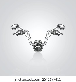 Motorcycle icons, vintage motorcycles, unique icons, and a bike logo with a silver background, Vector illustration