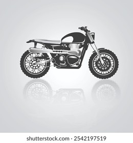 Motorcycle icons, vintage motorcycles, unique icons, and a bike logo with a silver background, Vector illustration