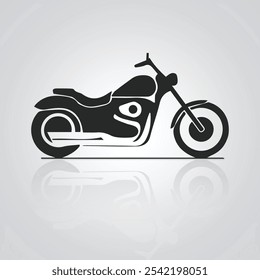 Motorcycle icons, vintage motorcycles, unique icons, and a bike logo with a silver background, Vector illustration