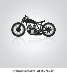 Motorcycle icons, vintage motorcycles, unique icons, and a bike logo with a silver background, Vector illustration