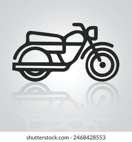 Motorcycle icons, vintage motorcycle, unique icons, and a bike logo with a silver background, Vector illustration