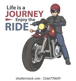 motorcycle illustration for custom biker t-shirt print etc.