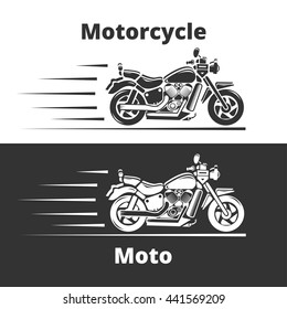 motorcycle Illustration on white and gray background