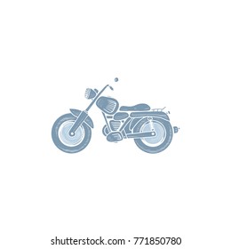 motorcycle illustration. simple artwork. icon. cloth design. line art.