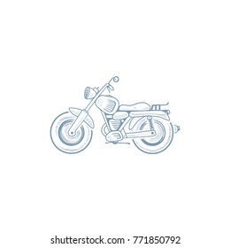 motorcycle illustration. simple artwork. icon. cloth design. line art.