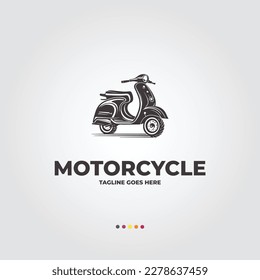 Motorcycle illustration vector logo design