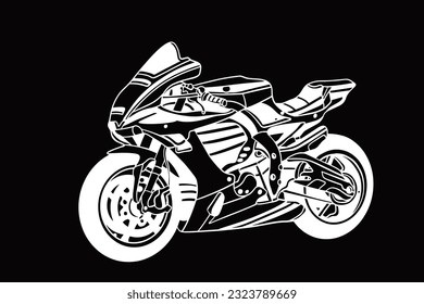 motorcycle of ink drawing sketch. transportation of sketch ink drawing. Vintage motorcycle concept in black and white isolated vector illustration.