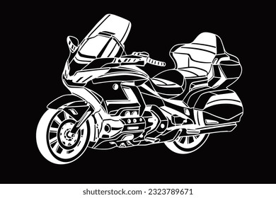 motorcycle of ink drawing sketch. transportation of sketch ink drawing. Vintage motorcycle concept in black and white isolated vector illustration.