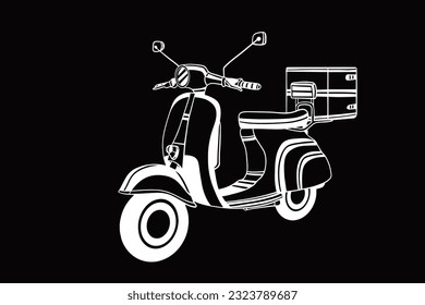 motorcycle of ink drawing sketch. transportation of sketch ink drawing. Vintage motorcycle concept in black and white isolated vector illustration.