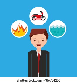 motorcycle insurance concept icon vector illustration design