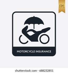 Motorcycle Insurance Icon Flat Isolated. Emergency Vector Design Illustration