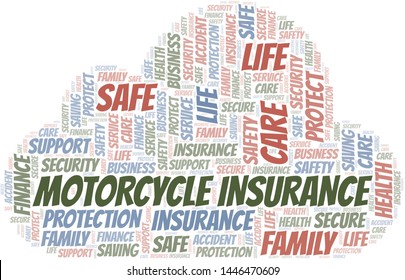 Motorcycle Insurance word cloud vector made with text only