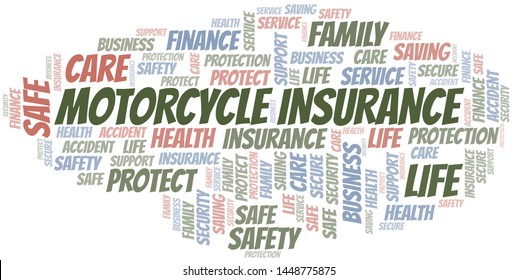 Motorcycle Insurance word cloud vector made with text only