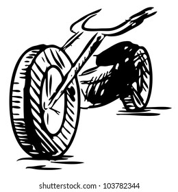Motorcycle isolated on white background. Hand drawing sketch vector illustration