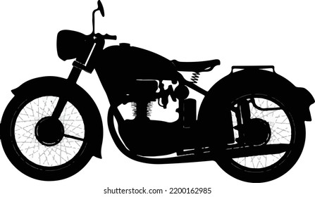 Of motorcycle isolated on white background. monochrome style.