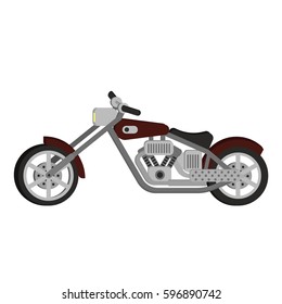 Motorcycle isolated on white flat vector illustration.