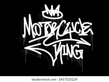 MOTORCYCLE KING graffiti tag style design