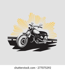 Motorcycle label. Motorcycle symbol. Motocycle icon. Vector illustration