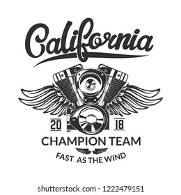 Motorcycle Label. Vector illustration.