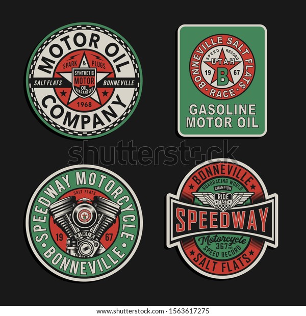 Motorcycle\
lables typography, tee shirt graphics,\
vectors