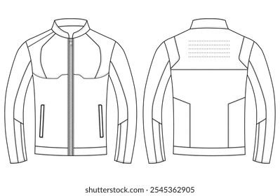 Motorcycle Leather jacket vector illustration sport jacket vector front and back