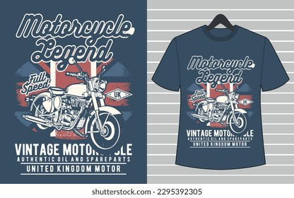 Motorcycle Legend Vector Typography T-shirt Design 