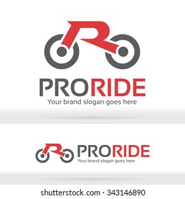 Motorcycle Letter R Logo, Bicycle Brand identity, Cyclist Brand