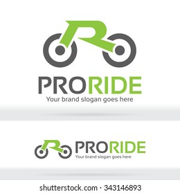 Motorcycle Letter R Logo, Bicycle Brand identity, Cyclist Brand