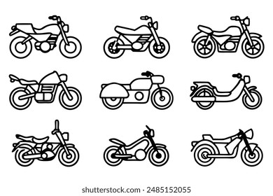 Línea de motocicleta diseño de arte ilustración elegantes conceptos de motocicleta