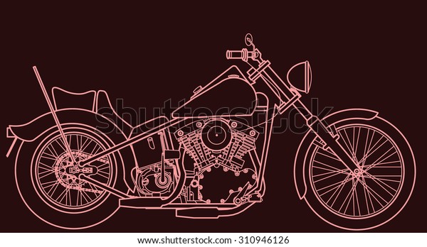 Motorcycle line draw sign
