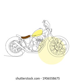 Motorcycle line drawings are suitable for illustration of t-shirts and others