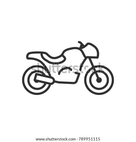 Motorcycle. Line with Editable stroke
