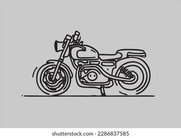motorcycle line hand drawing.
icon Vector illustration for clothes, posters, logos, etc.