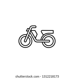 Motorcycle Line Icon In Flat Style Vector For App, UI, Websites. Black Icon Vector Illustration.