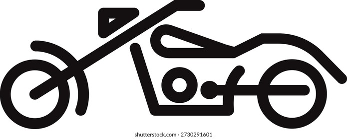 motorcycle line icon isolated on white background.
