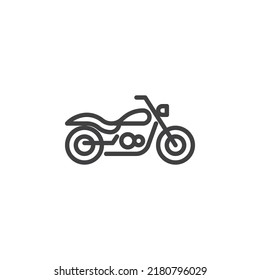 Icono de línea de motocicleta. signo de estilo lineal para concepto móvil y diseño web. Icono vectorial de contorno de moto. Símbolo, ilustración del logotipo. Gráficos vectoriales