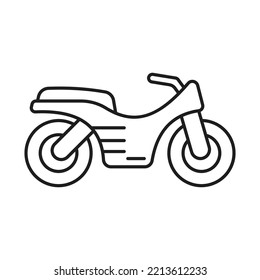 Motorcycle line icon. Monochrome illustration