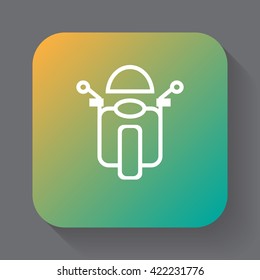 motorcycle line icon, outline vector logo illustration, color linear pictogram isolated on gray
