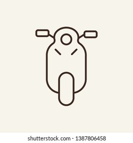 Motorcycle line icon. Scooter, motorbike, moped. Transport concept. Vector illustration can be used for topics like riding, city street, biker community